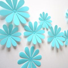3D Flower Set Turquoise
