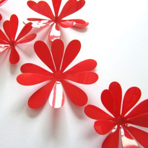 3D Flower Set Red